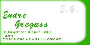 endre greguss business card